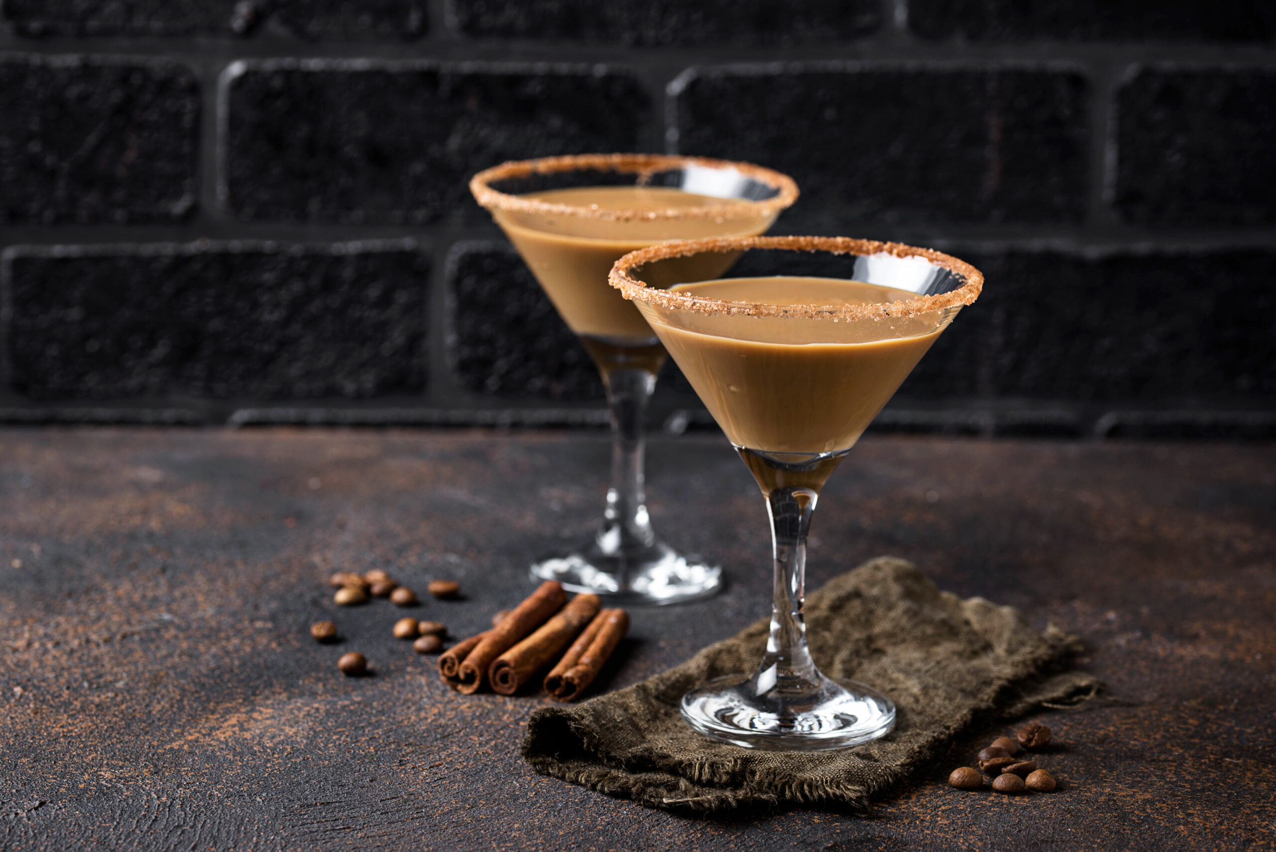 Chocolate martini cocktail or Irish cream liquor